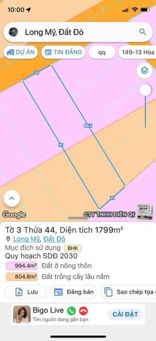 🏞️ BÁN ĐẤT LONG MỸ PHƯỚC HẢI – 1800M², GẦN NÚI MINH ĐẠM, GIÁ 5.5 TỶ - 2