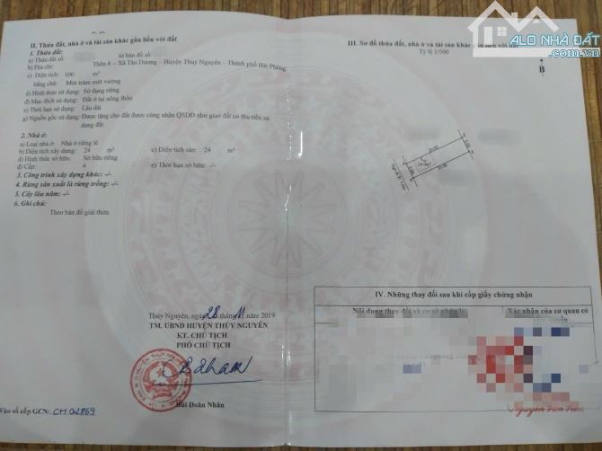 💥💥💥 Bán 100m2 Đất Tân Dương, Phường Thuỷ Nguyên, Gần TTHC, Có Sẵn Nhà Tạm 💥💥💥 - 2