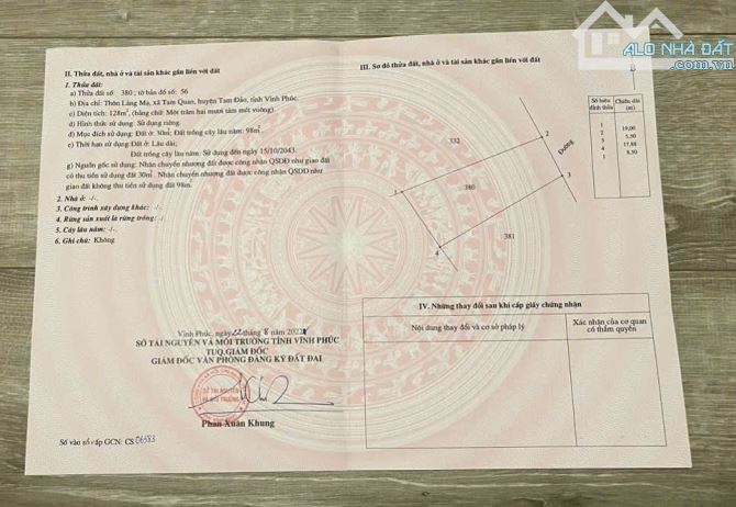 Bán 128m2 Tam Quan, Tam Đảo giá 680tr. - 2