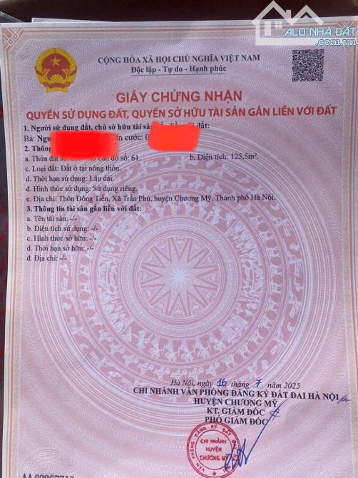 Bán đất :thôn đông tiến xã trần phú huyện chương mỹ hà nội - 2