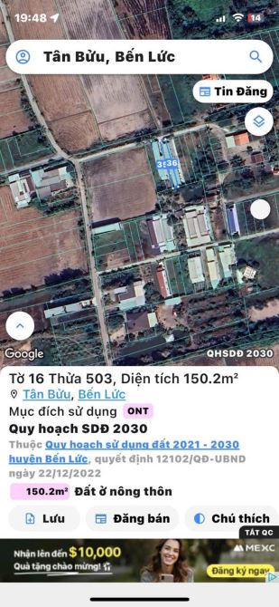 150m2 thổ cư ấp 4 Tân Bửu đường bê tông 3m giá chỉ 1,6tỷ - 2