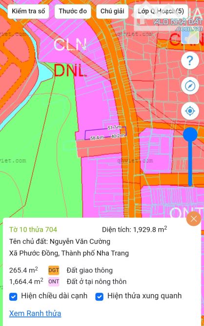Bán đất tỉnh lộ 3, Phước Điền. Cách chợ Phước Đồng, Nha Trang chỉ 1km. 1929m2 ngang 19m. - 3