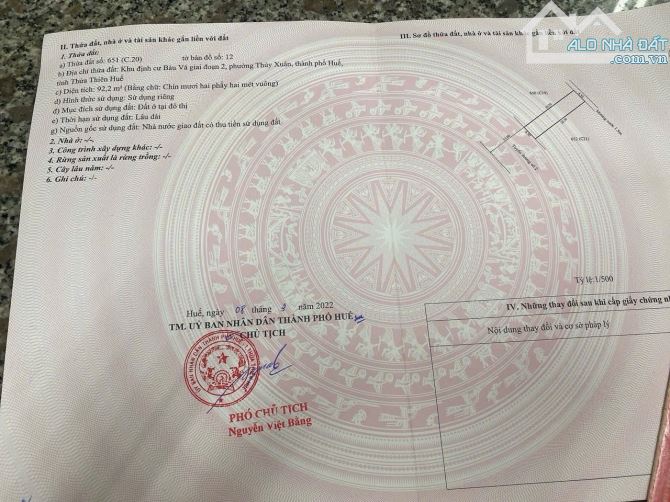 Bán lô đất Mặt tiền ĐỒNG KHỞI - VIEW CÔNG VIÊN đối diện nhà hàng MÂY - TP HUẾ - Chỉ 5,x tỷ - 3