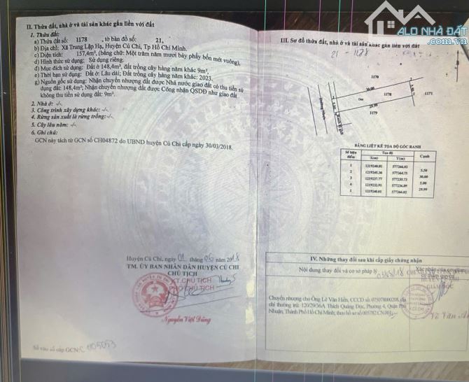 BÁN ĐẤT: 157m2 thổ cư Trung Lập Hạ - MT nhựa 6m - SHR - 3