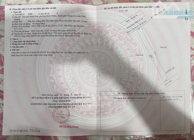 Lô đất mặt tiền Bình Nhâm 19 (sát ngã 4 nhà Việt Trinh) Vị trí Kinh Doanh Số 1 - 3