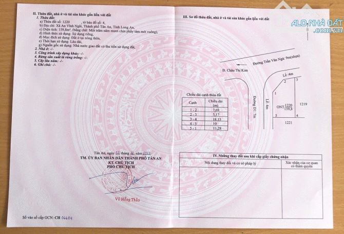 ✅ Bán lô góc đường D1 và Trần Văn Ngà thuộc  TĐC An Vĩnh Ngãi , TP Tân An_ DT: 10 x 18m2 - 4