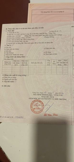 Lô ĐẤT HÒA LONG BÀ RỊA CŨ CÓ DIỆN TÍCH 215MV PHUN THỔ CƯ. 10×21,5 Ở LAN ANH 5 . - Lô đất đ - 4