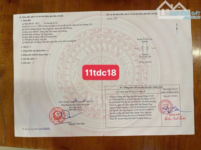 🟢 BÁN 2 LÔ ĐẸP TDC HOA ĐỘNG – GIÁ CỰC MỀM 🟢  📌 Vị trí: Lô 11TDC18 & 11TDC16 ✅ Diện tích