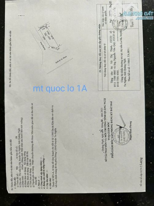CHUYỂN NHƯỢNG CẶP LÔ GÓC MẶT TIỀN QUỐC LỘ 1A NGAY TRUNG TÂM THỊ TRẤN LA HÀ QUẢNG NGÃI