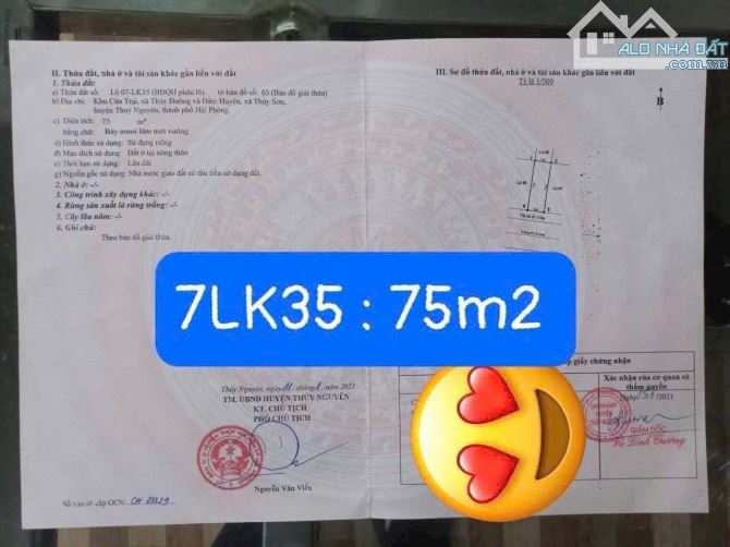 💥DUY NHẤT 1 LÔ ĐẤT 75M² HƯỚNG NAM – TRỤC ĐƯỜNG 15M KHU ĐẤU GIÁ CỬA TRẠI, THỦY DƯƠNG 💥