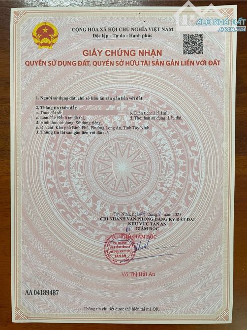 Bán đất MT Nguyễn Quang Đại, P.5 – 5×23,1m thổ cư – đường 9m – sát ngã ba – sổ hồng sẵn
