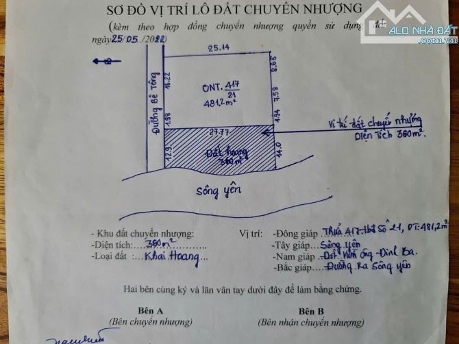 View sông yên có 800m đất vuông vắn