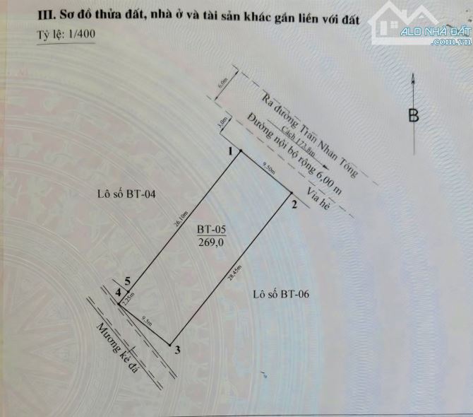 BÁN ĐẤT TRẦN NHÂN TÔNG KIẾN AN HẢI PHÒNG 269 m2 ngang 9,5 m. Giá chỉ 6,7 tỷ
