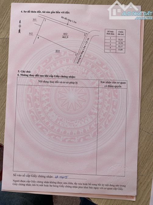 Lô đất vuông vức 1.104m2 đường 5m ô tô vào tận nơi Cẩm Đồng, Hội An Đà Nẵng giá chỉ 3tyxx