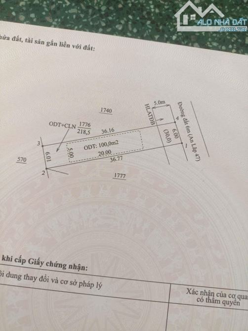 Bán đất đối diện cụm công nghiệp An Lập Dầu Tiếng 6x36m, 950 triệu