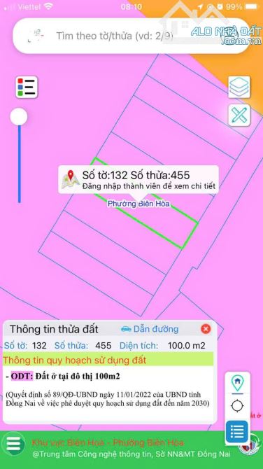 CHỦ GỞI BÁN 3 LÔ ĐẤT (DT: 100M2) SỔ RIÊNG THỔ CƯ P. TÂN VẠN. GIÁ CHỈ 1,850 TỶ - 1
