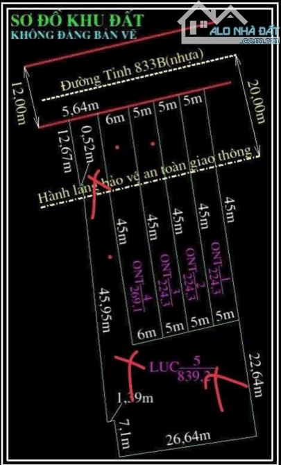 5×45 thổ mặt tiền Tỉnh lô 833b 1ty499 triệu tân trụ_Long an xác ngã 4 giá rẻ nhất khu - 1