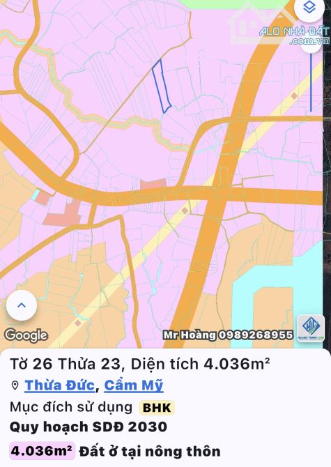 Đất quy hoạch khu dân cư – 4.036m² Thừa Đức, Đồng Nai, giá đầu tư cực tốt! - 1