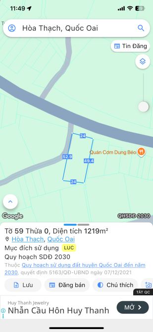 Bán 1008m2 đất thổ cư mặt đường ql21a Long Phú hòa thạch quốc oai, mặt tiền 24m, 28 tỉ - 1