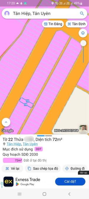 Bán Đất nền KDC Tuấn Điền Phát, dt 4,5 x 16m Giá 1 tỷ 450tr, Tân Hiệp, Tân Uyên, TP HCM - 1