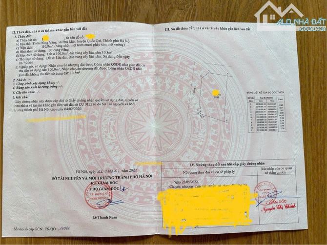 Lô đất 2 mặt tiền vuông, đường oto tránh, cách QL21 chỉ 500m, giáp ĐH QG và FPT - 1