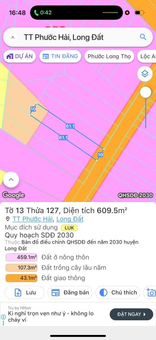 10x61m phươc hải đã xây cổng rào kiên cố gần TL 44B - 1
