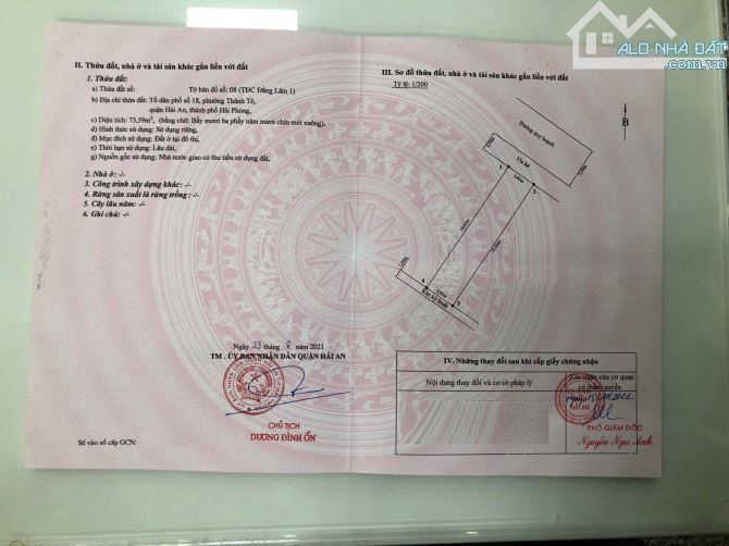 Cần chuyển nhượng lô đất TĐC ĐẰNG LÂM 1 - phường thành tô quận hải an - hải phòng . - 1