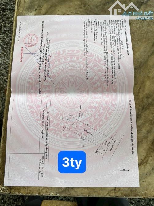 Bán đất Phú An Bến Cát gần ngã tư Phú Thứ 10x38 giá 3ty - 1