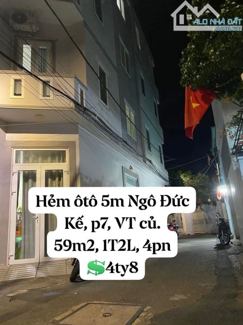 Bán nhà 1T3L Ngô Đức Kế căn góc dt 59m hẻm ô tô giá 4.8ty - 2