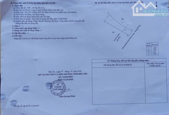 Bán gấp 332m2 đất quy hoạch đất ở mặt tiền xã Hưng Phong - 2