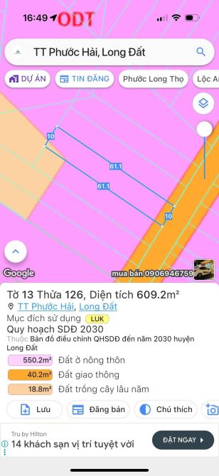 10x61m phươc hải đã xây cổng rào kiên cố gần TL 44B - 2