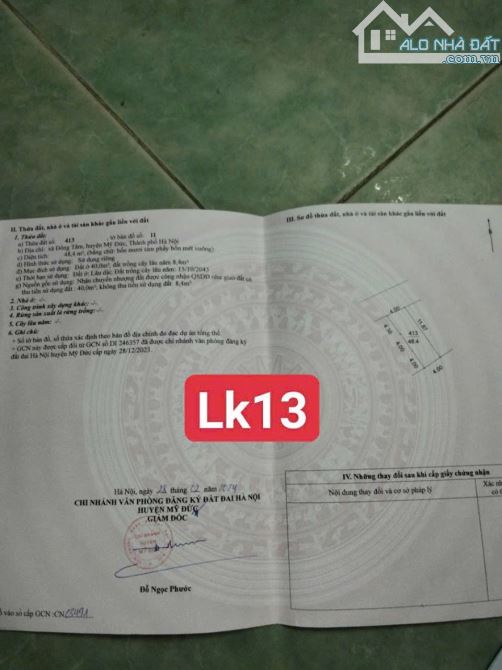 Chỉ 850 tr có ngay lô đất Hộ khẩu Hà Nội cách nội thành chỉ 20 km. Đất Đồng tâm, Mỹ Đức HN - 2