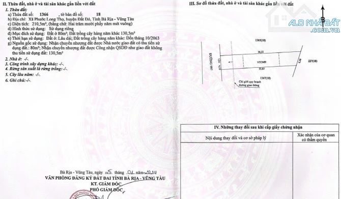 BÁN ĐẤT TL997 HÔNG KCN ĐẤT ĐỎ - NGANG 12X33M 160M TC - 3