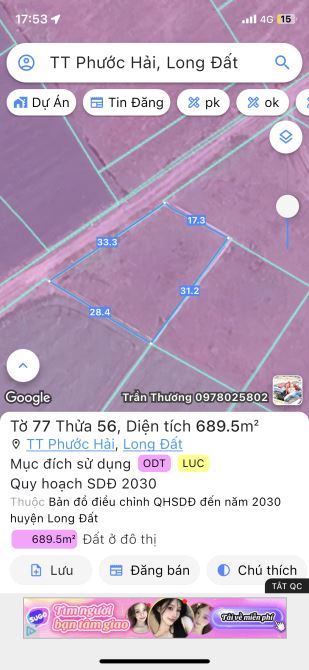 🌅Siêu Vip Gần Biển Phước Hải🌾689m²–300TC–View Núi & Cánh Đồng–Chỉ 4,2 TỶ - 4