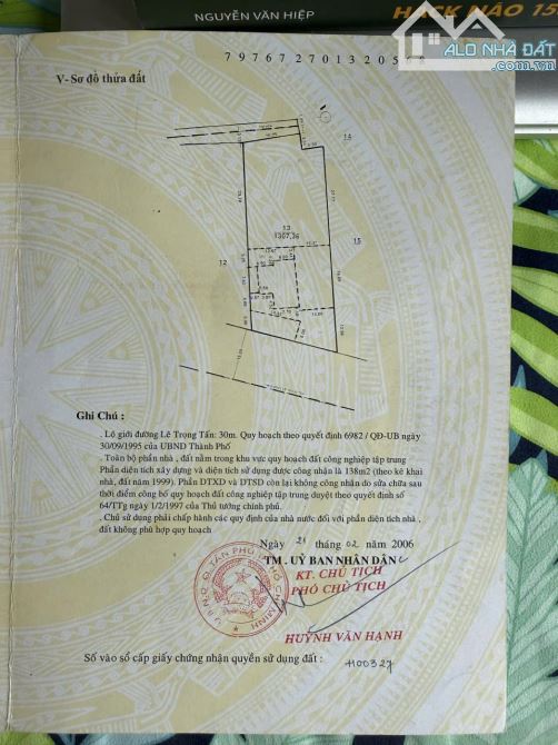 Bán nhà MTKD Lê Trọng Tấn Tân Phú 26x50m cấp 4 giá 140 tỷ TL (hẻm phụ phía sau 5m) - 4