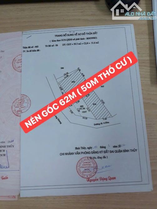 BÁN ĐẤT THỔ CƯ VỊ TRÍ GÓC CẤP PHÉP XÂY DỰNG- ĐỐI DIỆN Đ.NGUYỄN THANH SƠN GẦN CHỢ RẠCH CAM - 4
