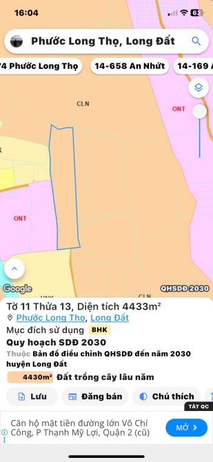 Bán lô đất 28.000m2 mặt tiền đường gần KCN Đất Đỏ, Phước Long Thọ Đất Đỏ, BRVT. - 5