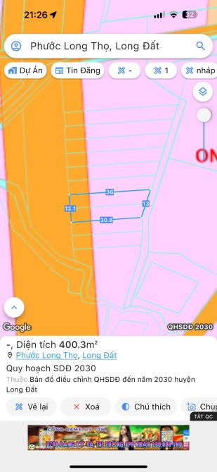BÁN ĐẤT TL997 HÔNG KCN ĐẤT ĐỎ - NGANG 12X33M 160M TC - 5