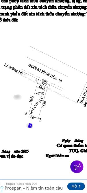 Bán 3 lô đất gần chợ 434 chỉ 300m, p.Bình Hòa, Tp.Thuận An chỉ từ 3,65 tỷ TL M7802 - 8
