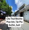 Cho thuê nhà Phan Anh, Quận Tân Phú, 8x25m, suốt, 23 triệu