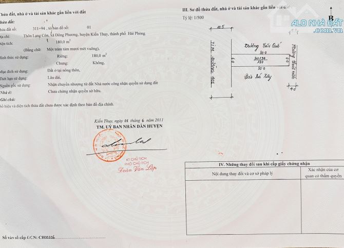 Bán đất Đông Phương - Kiến Thụy - Hải Phòng