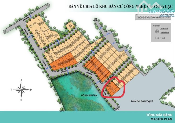 BÁN 93m đất view hồ sen lotus, tại khu công nghệ cao hòa lạc, gần làng đại học