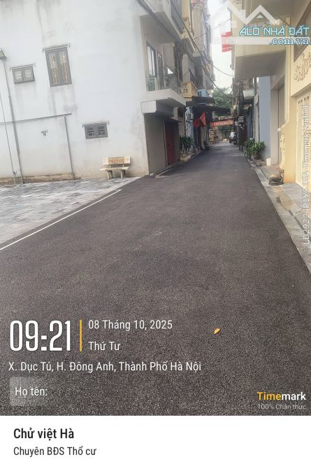 Cần bán 58m đất tại Khu tập thể quân đội F361 Dục Tú Đông Anh hà Nội