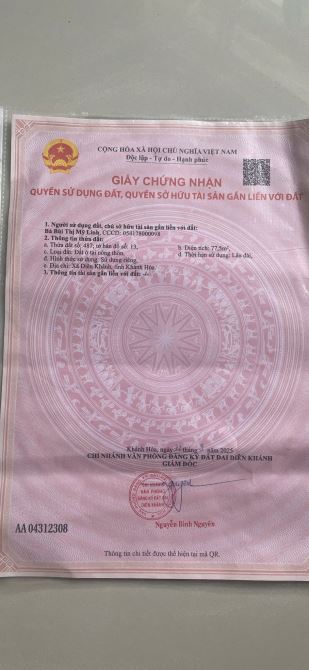 ✨ BÁN LÔ ĐẤT TĐC BẦU GÁO – CÁCH SÔNG CÁI 100M – VỊ TRÍ TRUNG TÂM DIÊN KHÁNH ✨