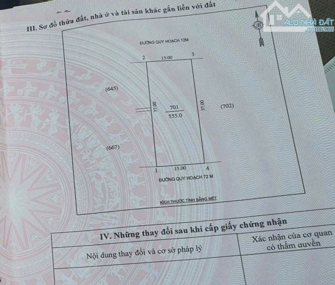 Bán 555m2 đất kinh doanh mặt đường 72m - Quán Bàu