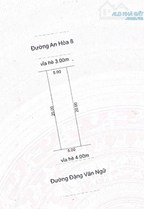 Bán lô đất 2MT trước sau đường Đặng Văn Ngữ và An Hòa 8. 100m2- View công viên, sát chợ