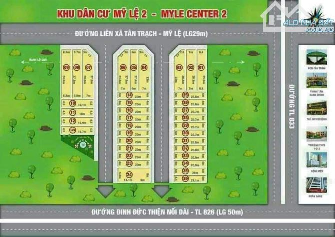 Khu Dân cư mỹ lệ Sát Bên Tỉnh lộ 830  4x20,9=83,5m2 Chính chủ ra gấp 820trieu