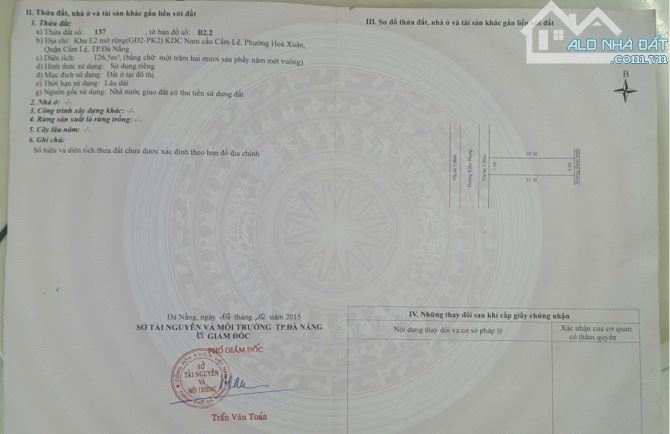 Bán đất 126.5m2 Kiều Phụng, Hòa Xuân - sát đường 10.5m Phạm Hữu Nghi - 4.15 tỉ tl