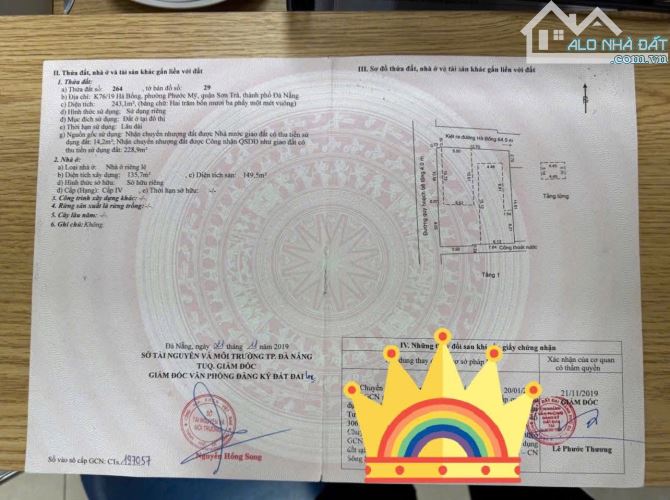 BÁN LÔ ĐẤT KHỦNG - TRUNG TÂM PHỐ HÀN - 243M2 - NGANG 13M