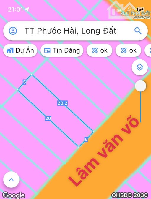 MTDC PHƯỚC HẢI- HƯỚNG ĐÔNG NAM-ĐI BỘ RA BIỂN 350m Diện tích:100m2-5x20m-full thổ cư-3ty55